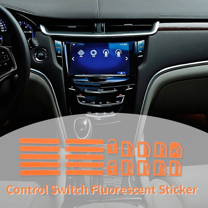 Car Window Button Luminous Sticker Lifter Switch Night Fluorescent Decals Cars Interior Stickers Auto Accessories - Slobuy