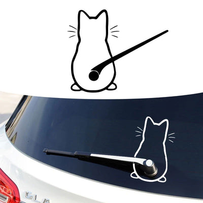 Car interior stickers Art design Fun cat car stickers Window rear glass Car decoration Car styling stickers and decals - Slobuy
