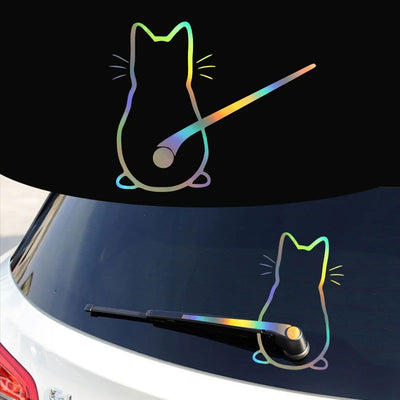 Car interior stickers Art design Fun cat car stickers Window rear glass Car decoration Car styling stickers and decals - Slobuy