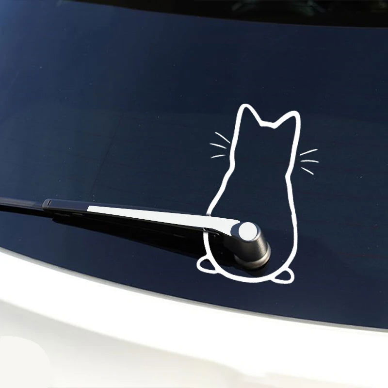 Car interior stickers Art design Fun cat car stickers Window rear glass Car decoration Car styling stickers and decals - Slobuy