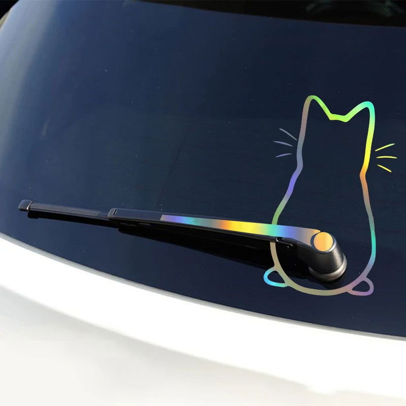 Car interior stickers Art design Fun cat car stickers Window rear glass Car decoration Car styling stickers and decals - Slobuy