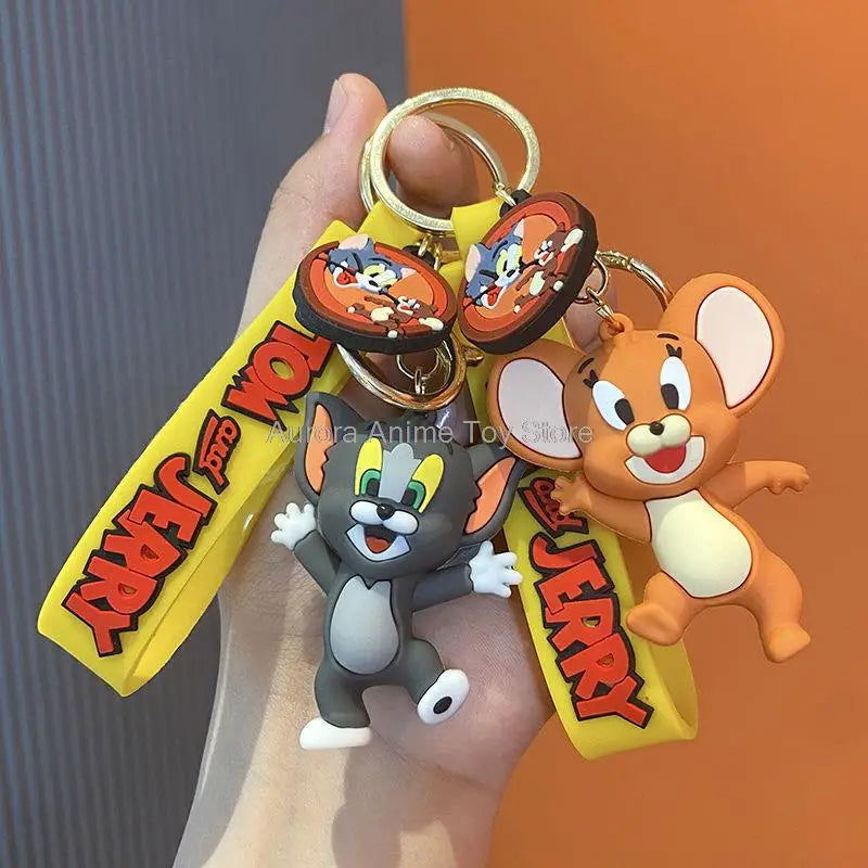 Cartoon Anime Disney Keychain Tom and Jerry Toys Doll Car Cute Keychains Bag Pendant Action Figure Pendant Kids Toys Gifts - Slobuy