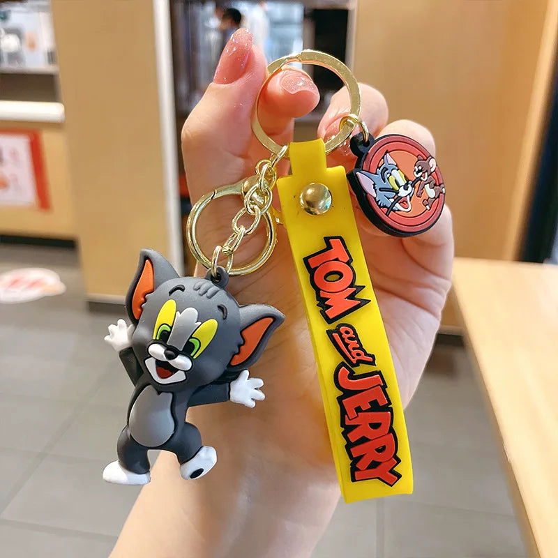 Cartoon Anime Disney Keychain Tom and Jerry Toys Doll Car Cute Keychains Bag Pendant Action Figure Pendant Kids Toys Gifts - Slobuy