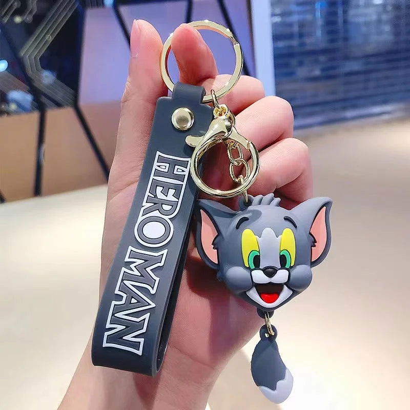 Cartoon Anime Disney Keychain Tom and Jerry Toys Doll Car Cute Keychains Bag Pendant Action Figure Pendant Kids Toys Gifts - Slobuy