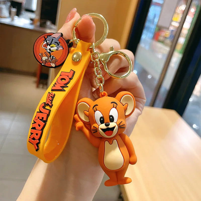Cartoon Anime Disney Keychain Tom and Jerry Toys Doll Car Cute Keychains Bag Pendant Action Figure Pendant Kids Toys Gifts - Slobuy