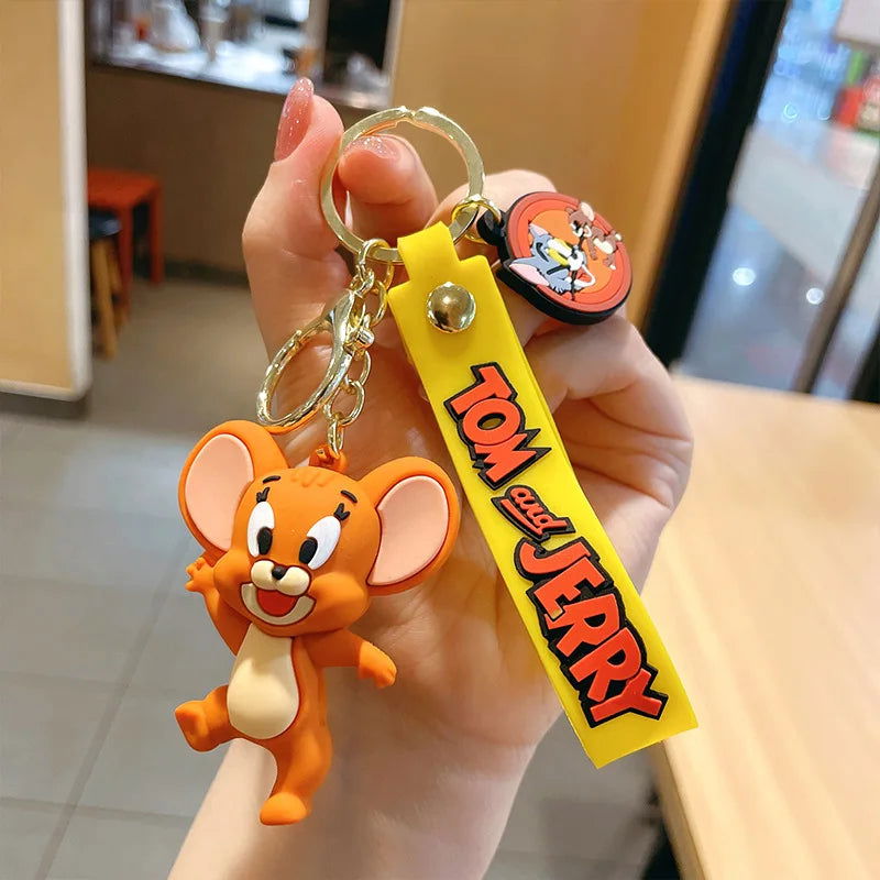 Cartoon Anime Disney Keychain Tom and Jerry Toys Doll Car Cute Keychains Bag Pendant Action Figure Pendant Kids Toys Gifts - Slobuy