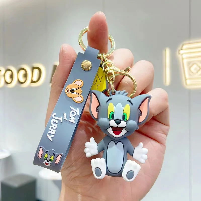 Cartoon Anime Disney Keychain Tom and Jerry Toys Doll Car Cute Keychains Bag Pendant Action Figure Pendant Kids Toys Gifts - Slobuy