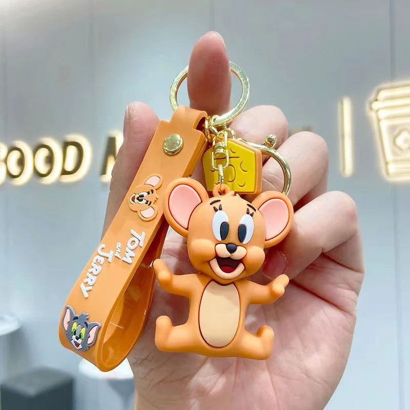 Cartoon Anime Disney Keychain Tom and Jerry Toys Doll Car Cute Keychains Bag Pendant Action Figure Pendant Kids Toys Gifts - Slobuy