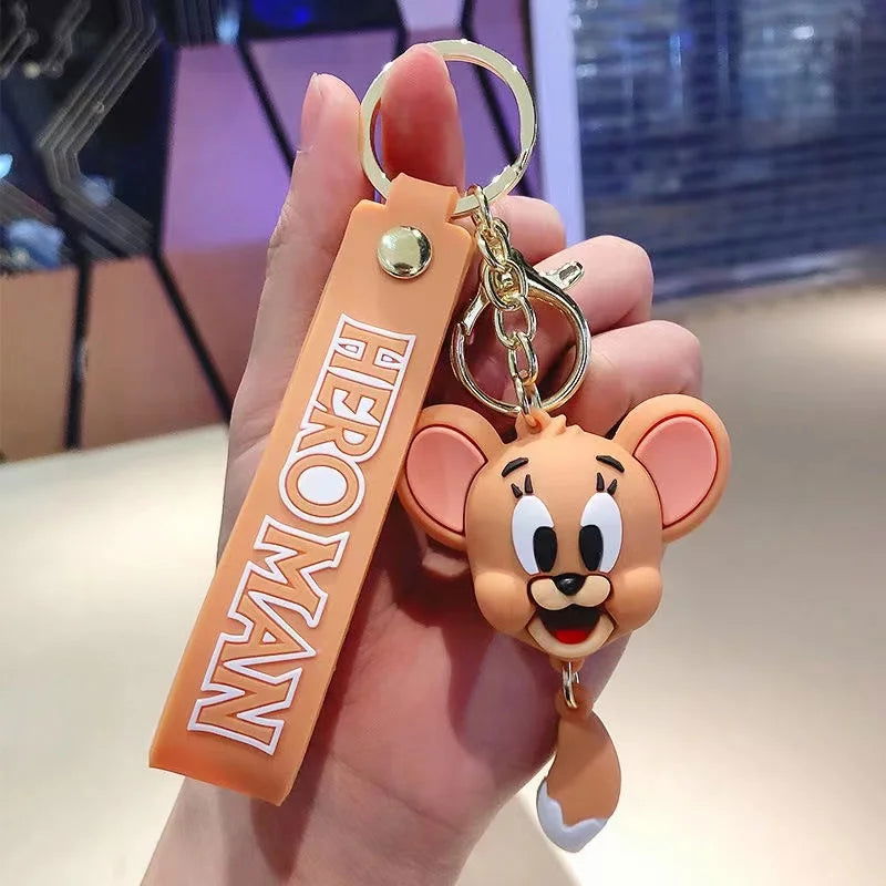 Cartoon Anime Disney Keychain Tom and Jerry Toys Doll Car Cute Keychains Bag Pendant Action Figure Pendant Kids Toys Gifts - Slobuy