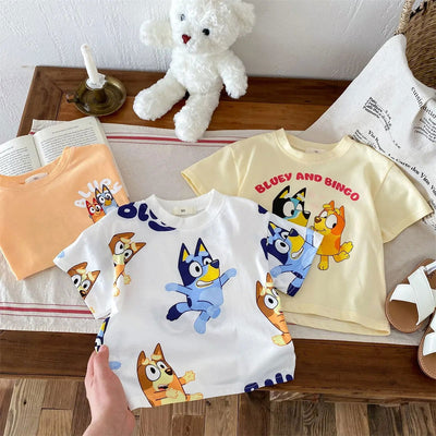 Cartoon Cute Baby Girl Boy Summer T Shirts Tops Crewneck Toddler Costume Children Clothing Short Sleeve Kids Tees 1 2 3 4 5years - Slobuy