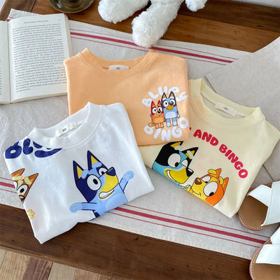 Cartoon Cute Baby Girl Boy Summer T Shirts Tops Crewneck Toddler Costume Children Clothing Short Sleeve Kids Tees 1 2 3 4 5years - Slobuy