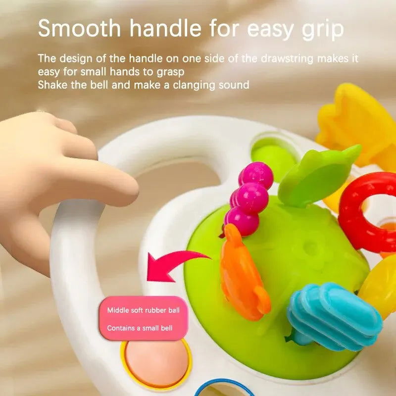 Cartoon Duck Astronaut Pull String Montessori Activity Development Silicone Teething Sensory Grip Training Early Educational Toy - Slobuy