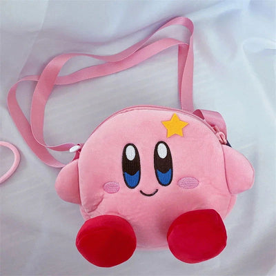 Cartoon Japanese Anime Kawaii Kirby Plush Toy Star Kirby Messenger Bag Soft Doll Bag Cute Mobile Phone Bag Girls Birthday Gift - Slobuy