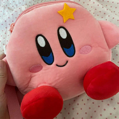 Cartoon Japanese Anime Kawaii Kirby Plush Toy Star Kirby Messenger Bag Soft Doll Bag Cute Mobile Phone Bag Girls Birthday Gift - Slobuy