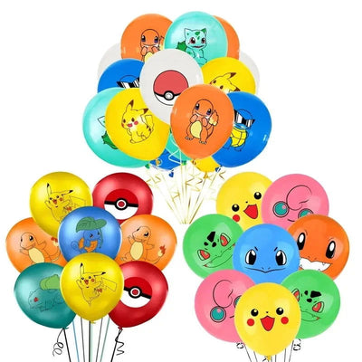 Cartoon Pokemon Pikachu Latex Balloon Set Pikachu Squirtle Charmander Model Balloons Toys Child Birthday Party Supply Decoration - Slobuy