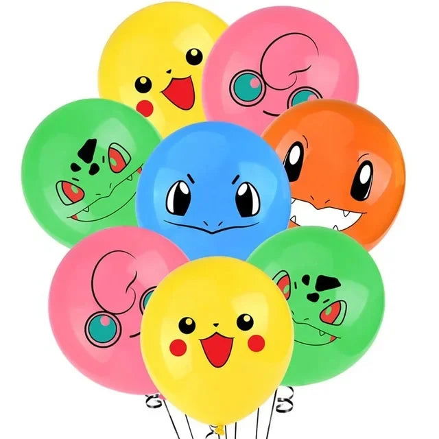 Cartoon Pokemon Pikachu Latex Balloon Set Pikachu Squirtle Charmander Model Balloons Toys Child Birthday Party Supply Decoration - Slobuy