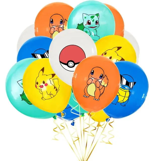 Cartoon Pokemon Pikachu Latex Balloon Set Pikachu Squirtle Charmander Model Balloons Toys Child Birthday Party Supply Decoration - Slobuy