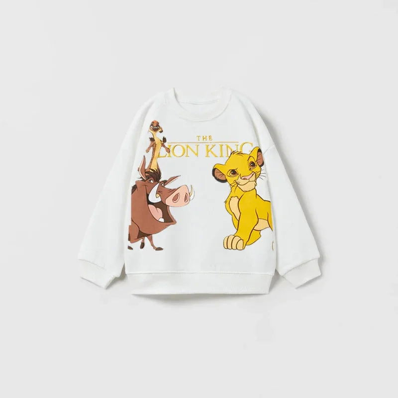 Cartoon Sweatshirts Pure Color Casual Sports Long-sleeved TShirt For Boys And Girls Fashion Wear Cute New Style Cotton Hoodies - Slobuy