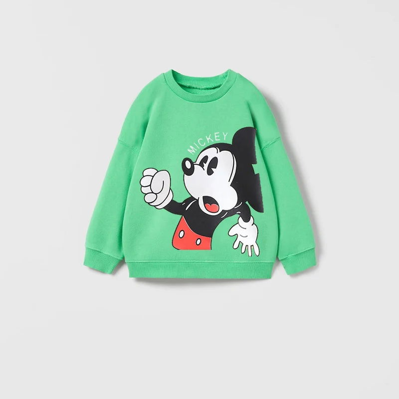 Cartoon Sweatshirts Pure Color Casual Sports Long-sleeved TShirt For Boys And Girls Fashion Wear Cute New Style Cotton Hoodies - Slobuy