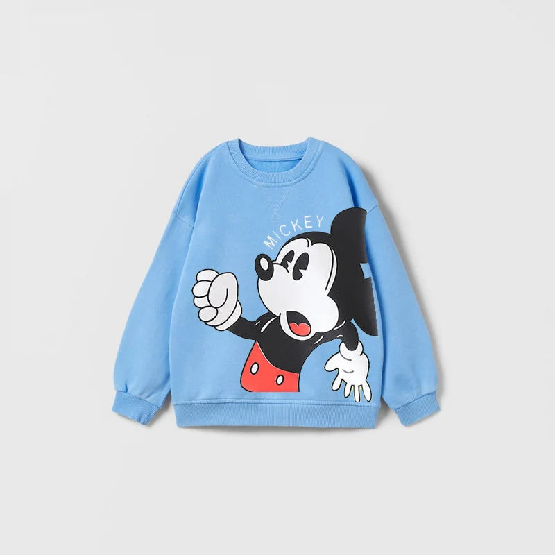 Cartoon Sweatshirts Pure Color Casual Sports Long-sleeved TShirt For Boys And Girls Fashion Wear Cute New Style Cotton Hoodies - Slobuy
