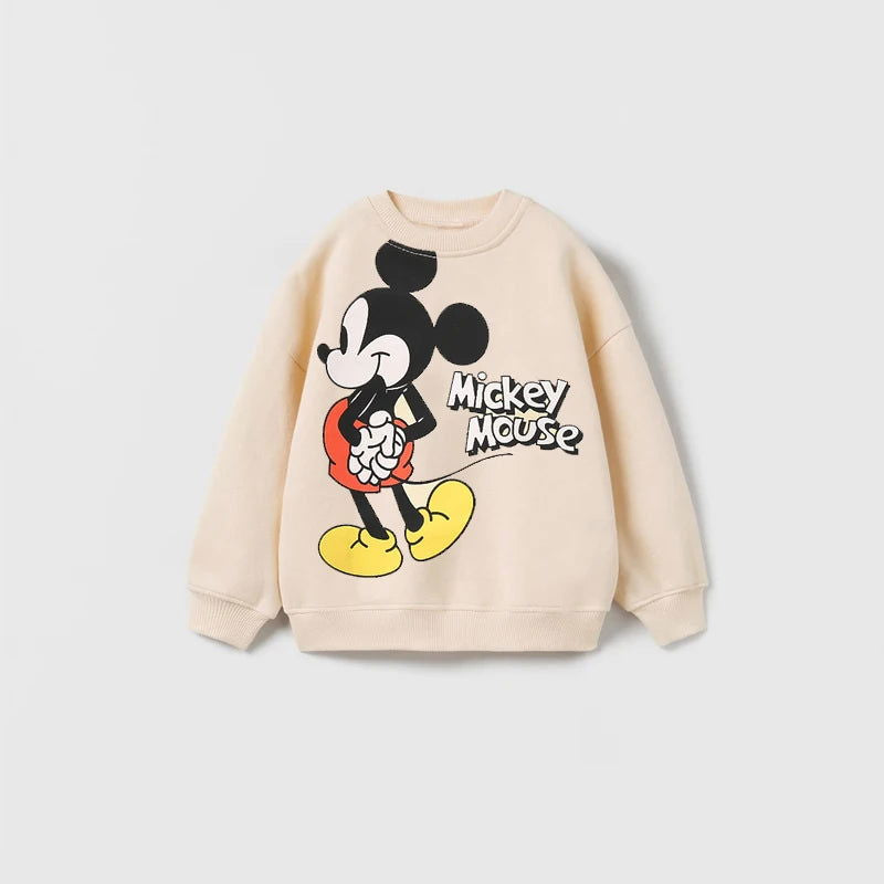 Cartoon Sweatshirts Pure Color Casual Sports Long-sleeved TShirt For Boys And Girls Fashion Wear Cute New Style Cotton Hoodies - Slobuy