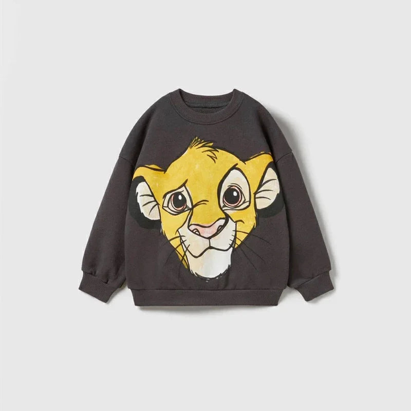 Cartoon Sweatshirts Pure Color Casual Sports Long-sleeved TShirt For Boys And Girls Fashion Wear Cute New Style Cotton Hoodies - Slobuy