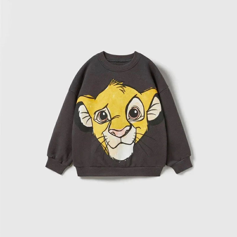 Cartoon Sweatshirts Pure Color Casual Sports Long-sleeved TShirt For Boys And Girls Fashion Wear Cute New Style Cotton Hoodies - Slobuy