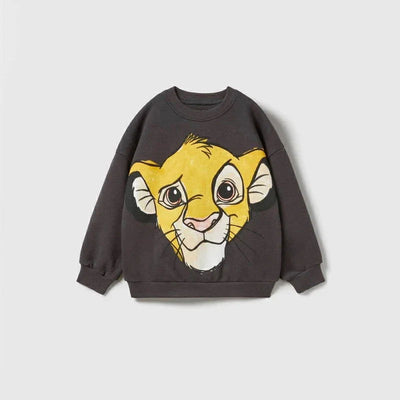 Cartoon Sweatshirts Pure Color Casual Sports Long-sleeved TShirt For Boys And Girls Fashion Wear Cute New Style Cotton Hoodies - Slobuy