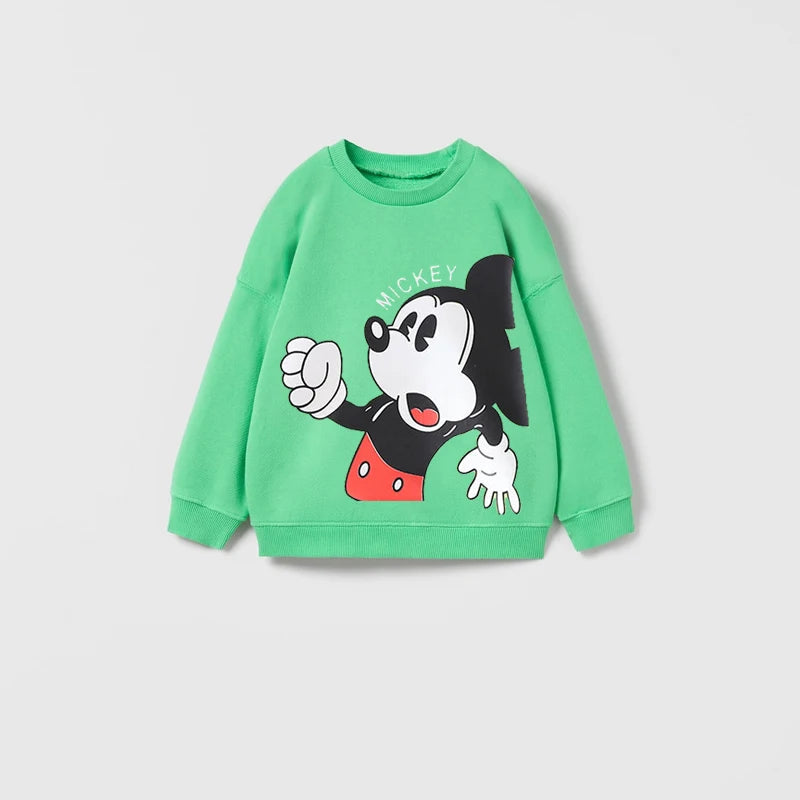 Cartoon Sweatshirts Pure Color Casual Sports Long-sleeved TShirt For Boys And Girls Fashion Wear Cute New Style Cotton Hoodies - Slobuy