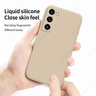Case For Samsung Galaxy S24 S23 S22 Ultra S21 FE S21 Plus A55 A53 A52S A54 Shockproof Square Liquid Silicone Phone Cover Coque - Slobuy