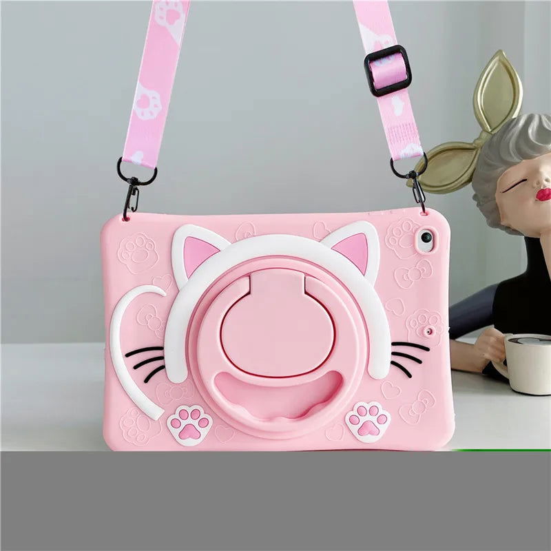 Case For Samsung Galaxy Tab A9 Plus A8 10.5 SM-X200 X205 A 8 A7 10.4 S6 Lite P610 T220 360 Rotating Kids Tablet Stand Cover - Slobuy