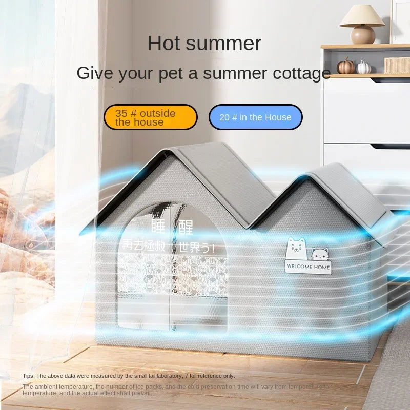 Cat Air Conditioning House Summer Cat Cooling Tool Nest Dog Ice House Dog Four Seasons Cat Pet Ice House - Slobuy