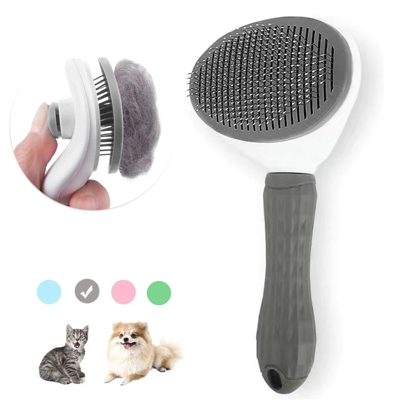 Cat Brush Remove Hair Pet Hair Removal Comb for Cats Non-slip Grooming Brush Stainless Steel Dog Combs Brushes Cat Accessories - Slobuy