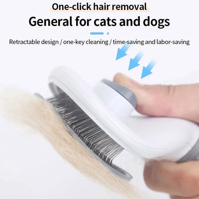 Cat Brush Remove Hair Pet Hair Removal Comb for Cats Non-slip Grooming Brush Stainless Steel Dog Combs Brushes Cat Accessories - Slobuy