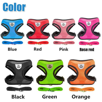 Cat Dog Harness with Lead Leash Adjustable Vest Polyester Mesh Breathable Harnesses Reflective sti for Small Dog Cat accessories - Slobuy