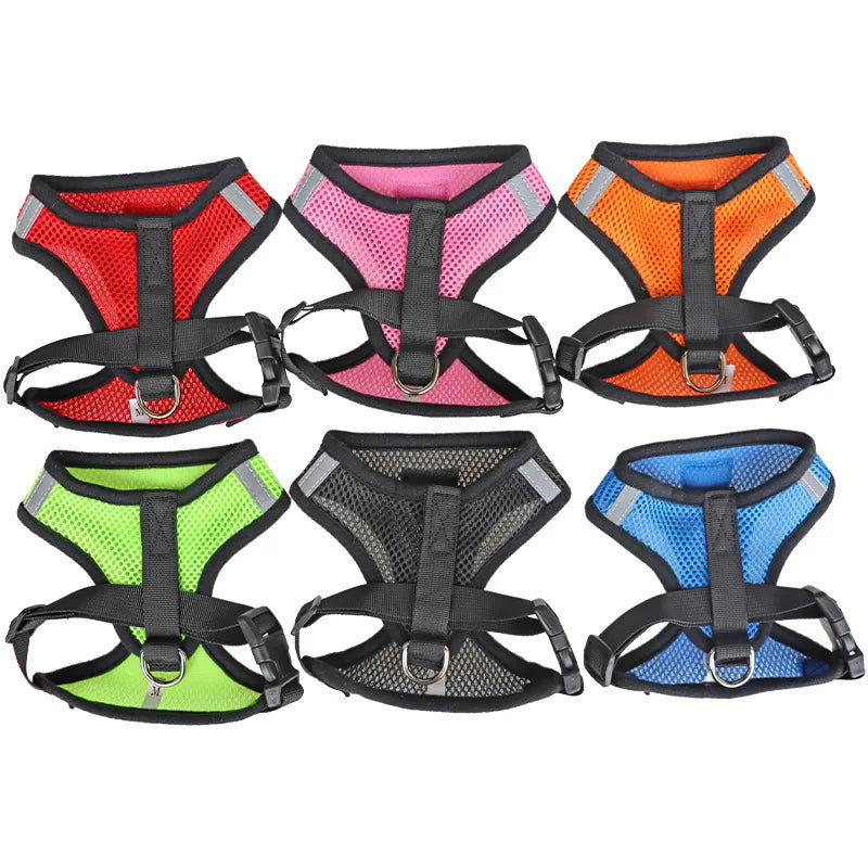 Cat Dog Harness with Lead Leash Adjustable Vest Polyester Mesh Breathable Harnesses Reflective sti for Small Dog Cat accessories - Slobuy
