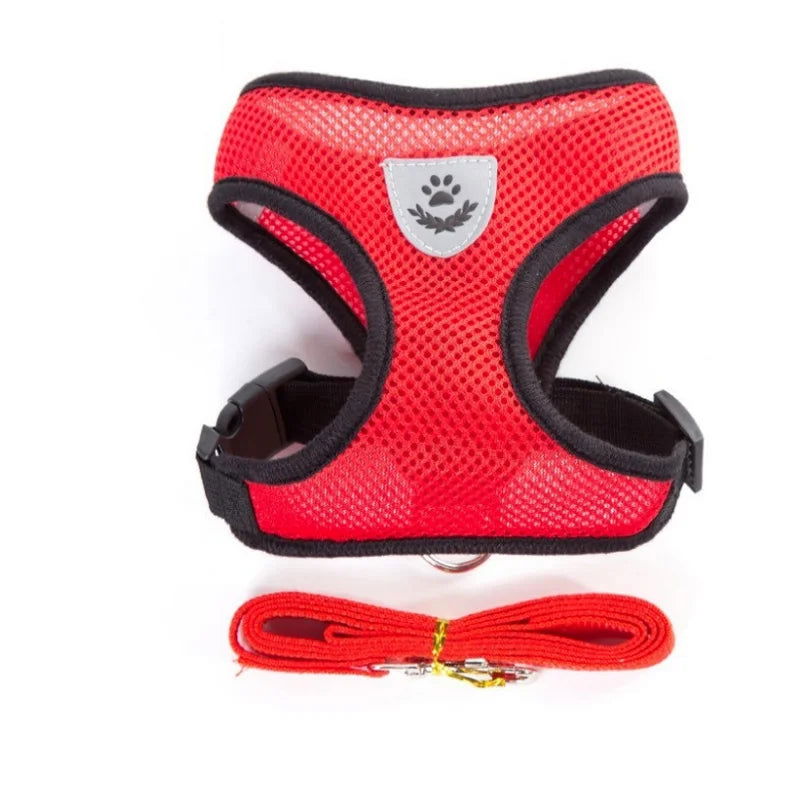 Cat Dog Harness with Lead Leash Adjustable Vest Polyester Mesh Breathable Harnesses Reflective sti for Small Dog Cat accessories - Slobuy
