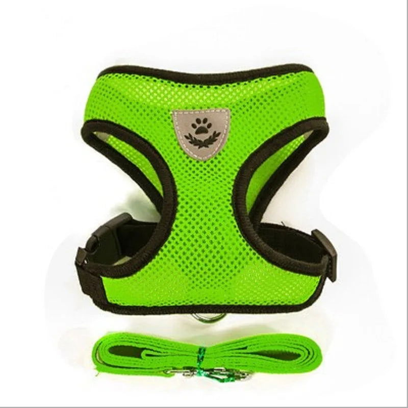 Cat Dog Harness with Lead Leash Adjustable Vest Polyester Mesh Breathable Harnesses Reflective sti for Small Dog Cat accessories - Slobuy