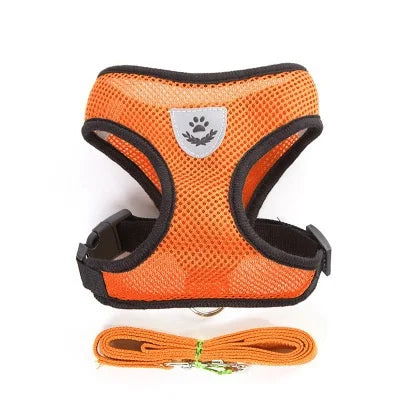 Cat Dog Harness with Lead Leash Adjustable Vest Polyester Mesh Breathable Harnesses Reflective sti for Small Dog Cat accessories - Slobuy