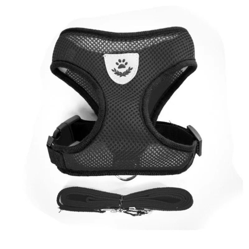 Cat Dog Harness with Lead Leash Adjustable Vest Polyester Mesh Breathable Harnesses Reflective sti for Small Dog Cat accessories - Slobuy