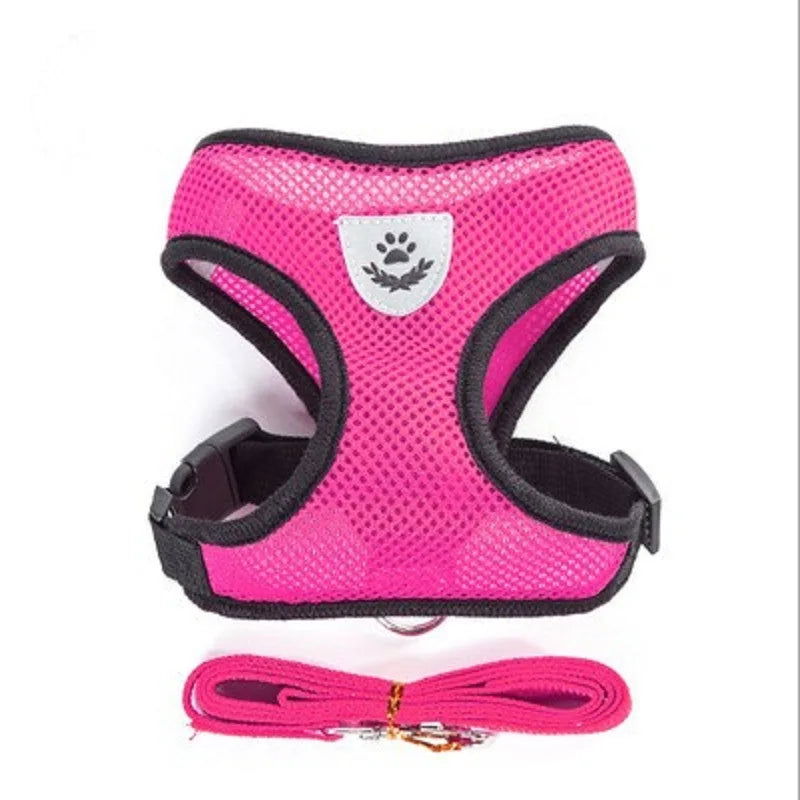 Cat Dog Harness with Lead Leash Adjustable Vest Polyester Mesh Breathable Harnesses Reflective sti for Small Dog Cat accessories - Slobuy