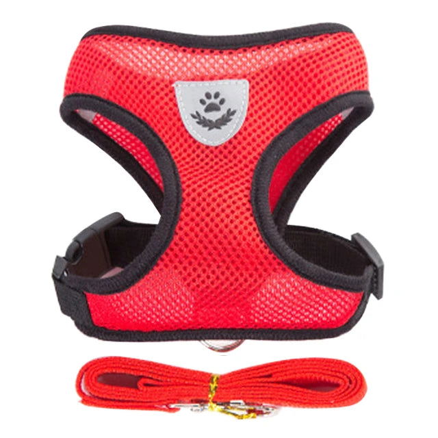 Cat Harness Vest Walking Lead Leash For Puppy Dogs Collar Polyester Adjustable Mesh Dog Harness For Small Medium Pet Accessories - Slobuy