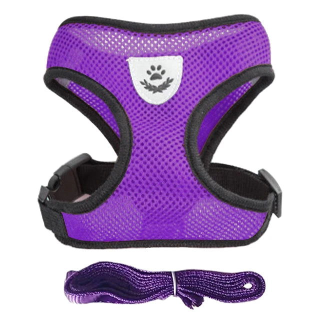 Cat Harness Vest Walking Lead Leash For Puppy Dogs Collar Polyester Adjustable Mesh Dog Harness For Small Medium Pet Accessories - Slobuy
