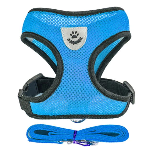Cat Harness Vest Walking Lead Leash For Puppy Dogs Collar Polyester Adjustable Mesh Dog Harness For Small Medium Pet Accessories - Slobuy