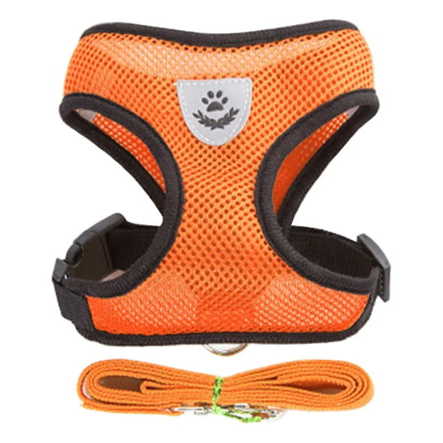 Cat Harness Vest Walking Lead Leash For Puppy Dogs Collar Polyester Adjustable Mesh Dog Harness For Small Medium Pet Accessories - Slobuy