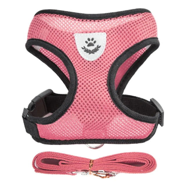Cat Harness Vest Walking Lead Leash For Puppy Dogs Collar Polyester Adjustable Mesh Dog Harness For Small Medium Pet Accessories - Slobuy
