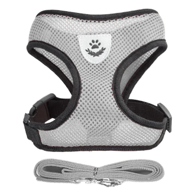 Cat Harness Vest Walking Lead Leash For Puppy Dogs Collar Polyester Adjustable Mesh Dog Harness For Small Medium Pet Accessories - Slobuy