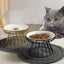 Cat Lift Bowl With Metal Stand Pet Ceramic Food Snacks Feeding Elevated Feeder Kitten Puppy Dish Dog Supplies Accessories - Slobuy