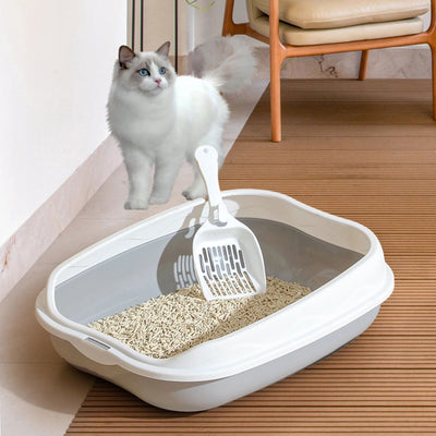 Cat Litter Box Portable Bedpan Removable Semi Closed Kitty Litter Pan Potty Toilet for Rabbit Medium Large Cats Small Animals - Slobuy