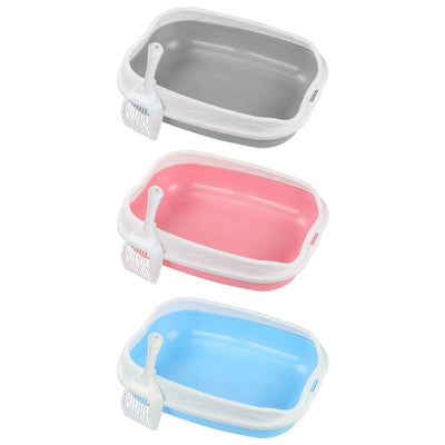 Cat Litter Box for Small Animals Rabbit Cat Sandbox Container Easy to Install Semi Enclosed Cat Sand Basin Kitten Toilet - Slobuy